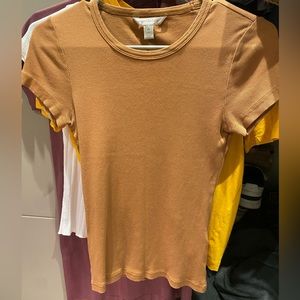 Banana republic ribbed slim fit cap sleeve tee shirt